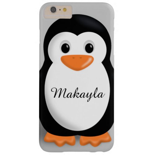 Cute Baby Penguin Personalized Name Barely There iPhone 6 Plus Case
