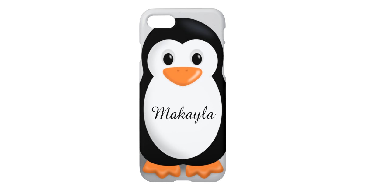 Cute Baby Penguin Personalized Name iPhone Case | Zazzle