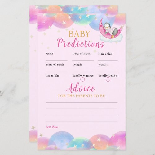 Cute Baby Penguin Pink Baby Shower Game