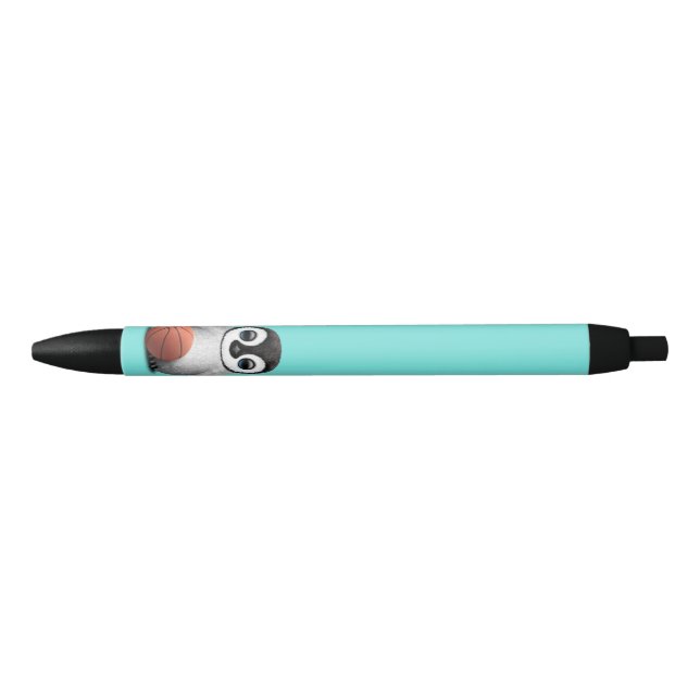 Cute Baby Penguin Playing With Basketball Pen (Front)