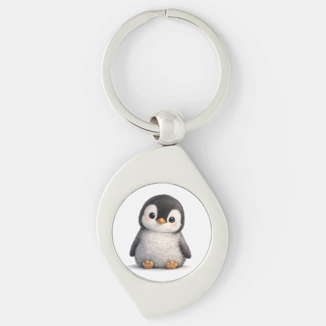 Cute Baby Penguin – Soft & Adorable Design Keychain (Front)