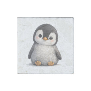 Cute Baby Penguin – Soft & Adorable Design Stone Magnet