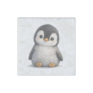 Cute Baby Penguin – Soft & Adorable Design Stone Magnet
