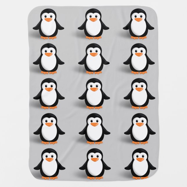 Cute Baby Penguin Stroller Blanket (Front)