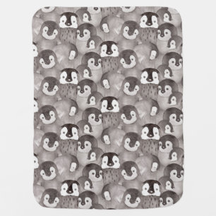 Cute Baby Penguin Watercolor Blanket