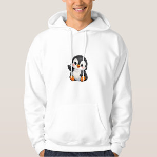 Cute Baby Penguin Waving Cartoon Character Kids Ka Hoodie