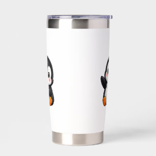 Cute Baby Penguin Waving Cartoon Character Kids Ka Insulated Tumbler