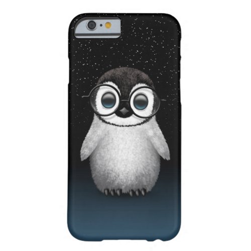 Cute Baby Penguin Wearing Eye Glasses with Stars Barely There iPhone 6 Case