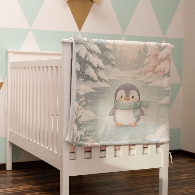 Cute Baby Penguin Winter Holiday Baby Blanket (Creator Uploaded)