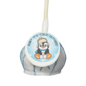 Cute Baby Penguin with Snowflakes Background Cake Pops (Front)