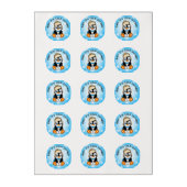 Cute Baby Penguin with Snowflakes Background Edible Frosting Rounds (Sheet)