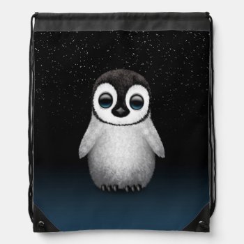 Cute Baby Penguin With Stars Drawstring Bag by crazycreatures at Zazzle