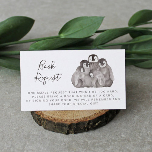 Cute Baby Penguins Baby Shower Book Request  