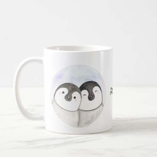Cute Baby penguins Custom name Penguin gift Coffee Mug