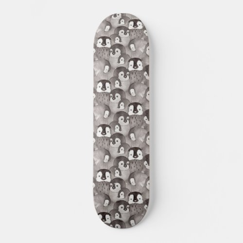 Cute Baby Penguins Pattern Skateboard