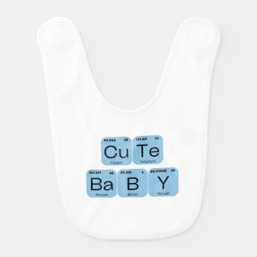 Cute Baby Periodic Table Element Baby Bib