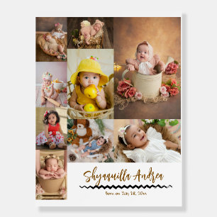cute baby photo - 9 photo& text personalized foam board