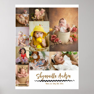 cute baby photo - 9 photo& text personalized poster