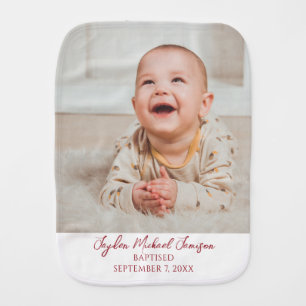 Cute Baby Photo Baptism  Burp Cloth