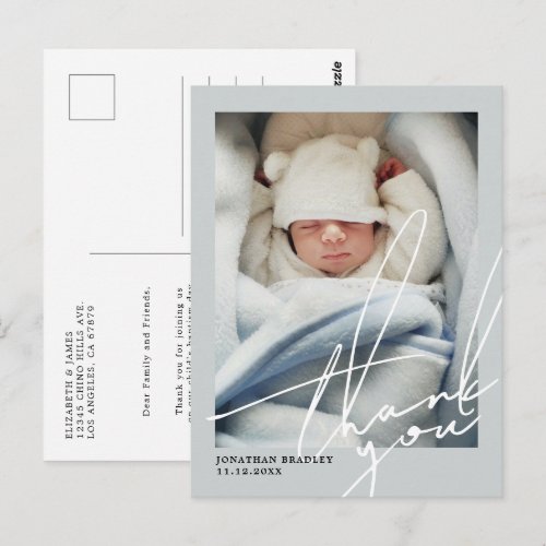 Cute Baby Photo Baptism Thank You