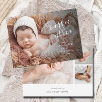 Cute Baby Photo Collage Birth Announcement