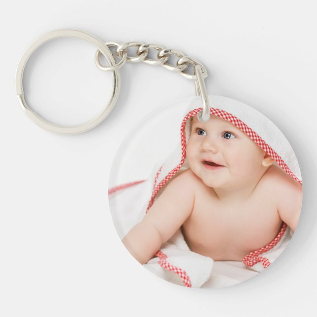 Cute Baby Photo Premium Keychain (Front)