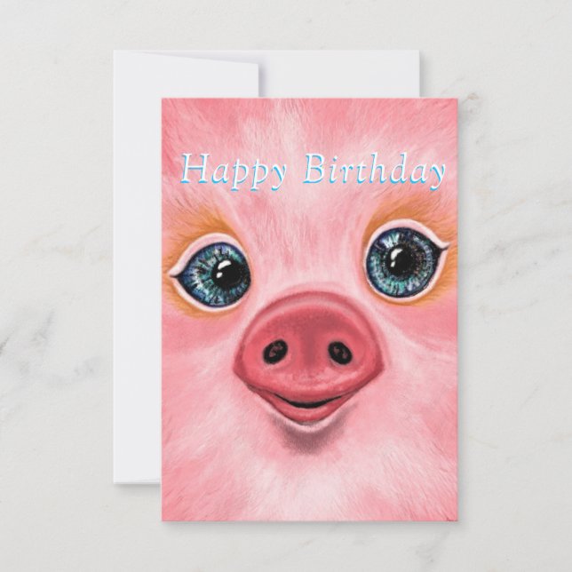 Cute Baby Pig Birthday Cards (Front)