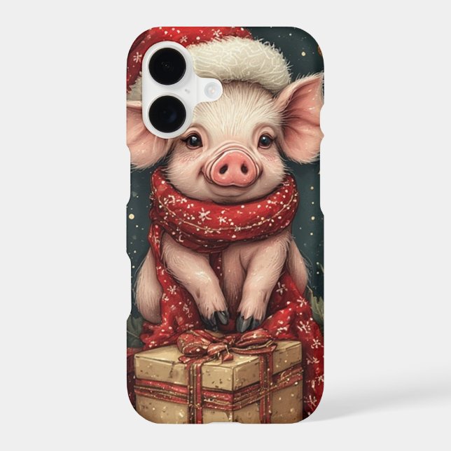 Cute Baby Pig Holiday Season Case-Mate iPhone Case (Back)