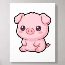 Cute Baby Pig Photo Tile