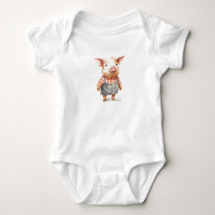 Cute Baby Pig Piglet Dressed Up  Bodysuit
