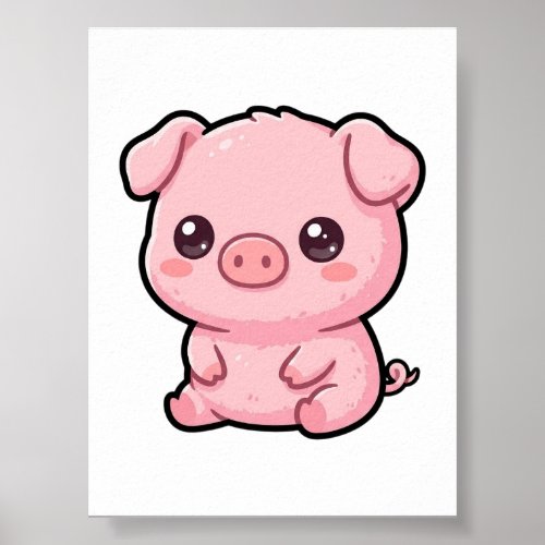 Cute Baby Pig Poster