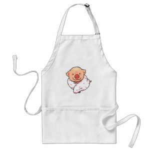 Cute Baby Pig Wrapped in Blanket Adult Apron