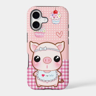 Cute baby piggy and kawaii cupcakes iPhone 17 case