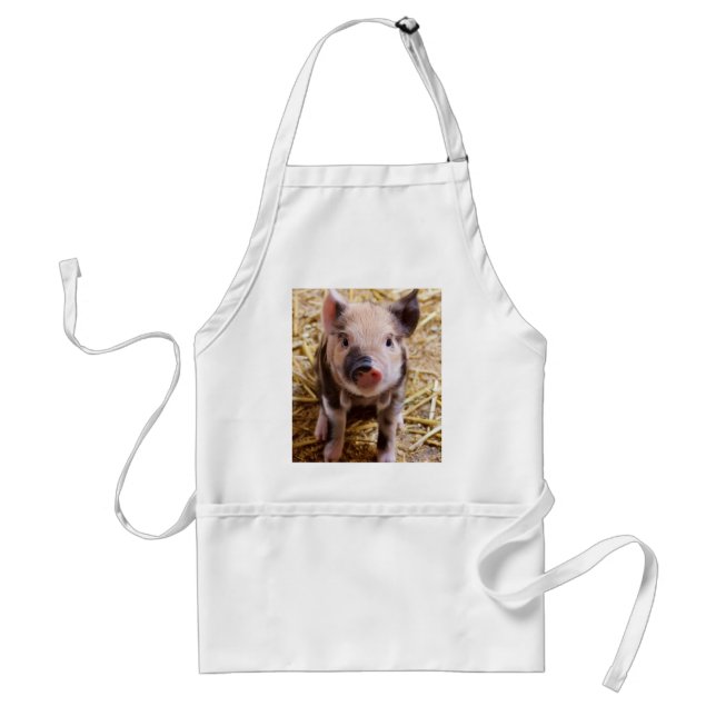 Cute Baby Piglet Farm Animals Barnyard Babies Adult Apron (Front)