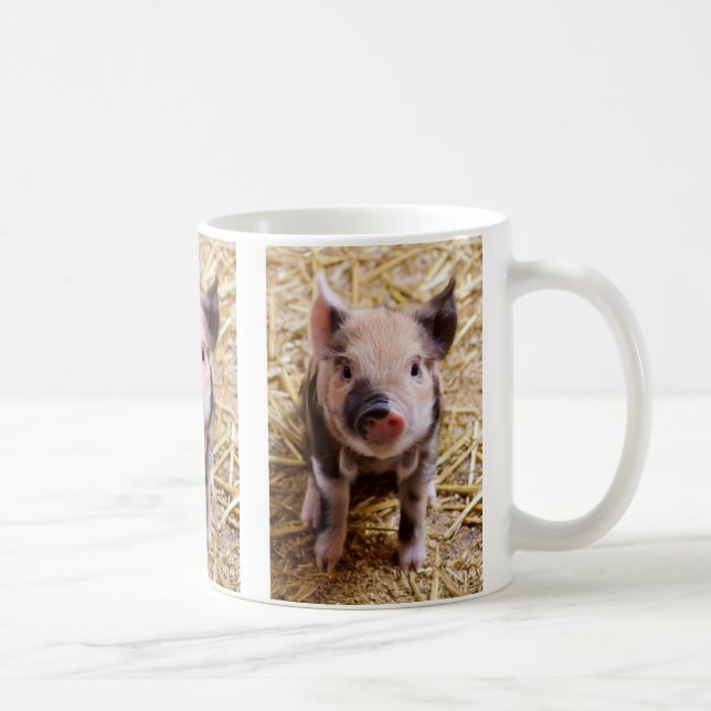 Cute Baby Piglet Farm Animals Barnyard Babies Coffee Mug (Right)