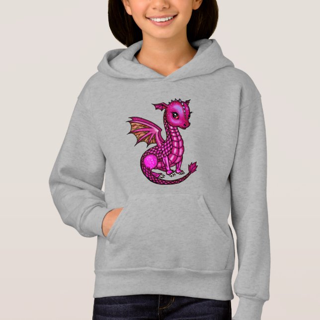Cute Baby Pink Dragon  Hoodie (Front)