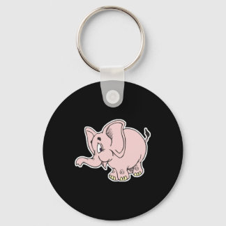 cute baby pink elephant keychain