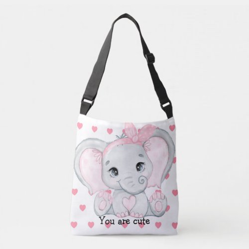 Cute baby  pink elephant Tote bag