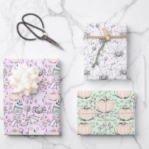 Cute Baby Pink Halloween Birthday & Baby Shower Wrapping Paper Sheets
