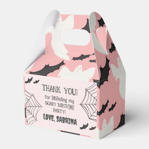 Cute Baby Pink Halloween Birthday Party Favor Box