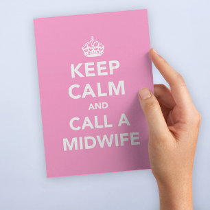 Cute Baby Pink Pregnancy Announcement - Keep Calm Postcard