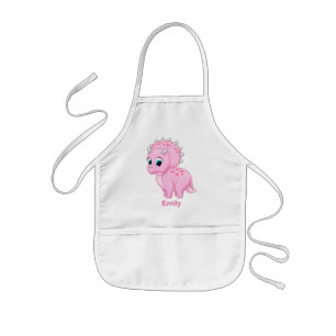 Cute Baby Pink Triceratops Dinosaur Kids' Apron