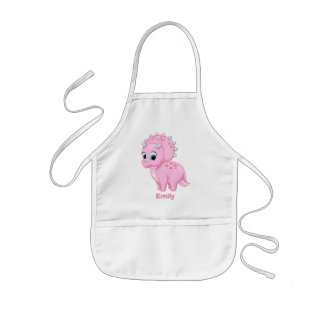 Cute Baby Pink Triceratops Dinosaur Kids' Apron