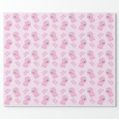 Cute Baby Pink Triceratops Dinosaur Wrapping Paper (Flat)