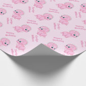 Cute Baby Pink Triceratops Dinosaur Wrapping Paper (Corner)