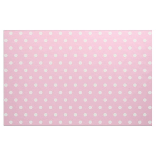 Cute Baby Pink White Retro Polka Dots Pattern DIY Fabric