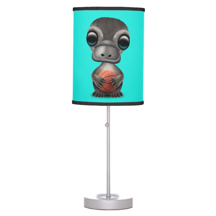 Cute Baby Platypus Playing With Basketball Table Lamp Zazzle Com