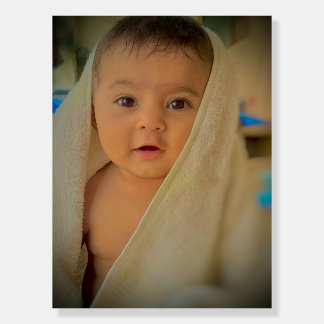 Cute Baby Portrait T-Shirt Design Foam Board