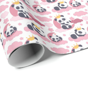 cute baby Princess panda bear Wrapping Paper