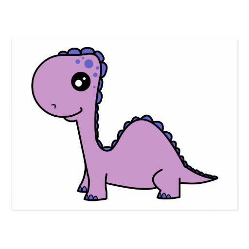 Cute Baby Purple Dinosaur Postcard | Zazzle